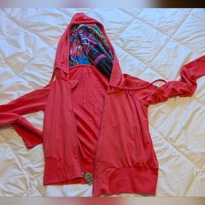 Vibrant Red Women's Hoodie Jacket